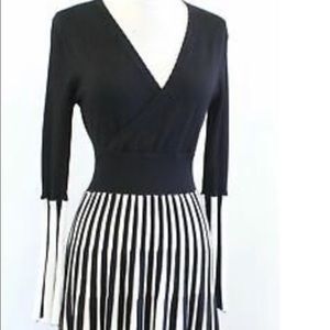 New Avantlook black and white horizontal striped dress